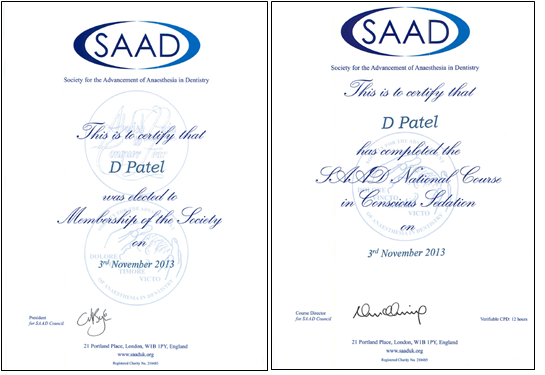 saad certificates