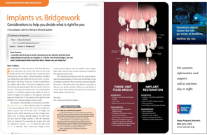 Implants vs Bridgework - Dear Doctor Magazine