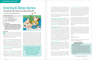 Snoring and Sleep Apnea – Dear Doctor Magazine